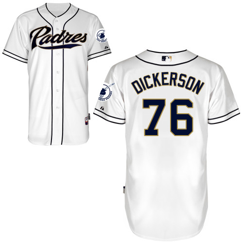 Alex Dickerson #76 MLB Jersey-San Diego Padres Men's Authentic Home White Cool Base Baseball Jersey